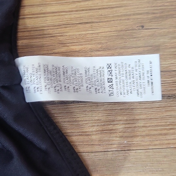 ASOS Black Red Strappy Hook & Eye Triangle Bikini Top & Back Seam String Bottom - Picture 11 of 14